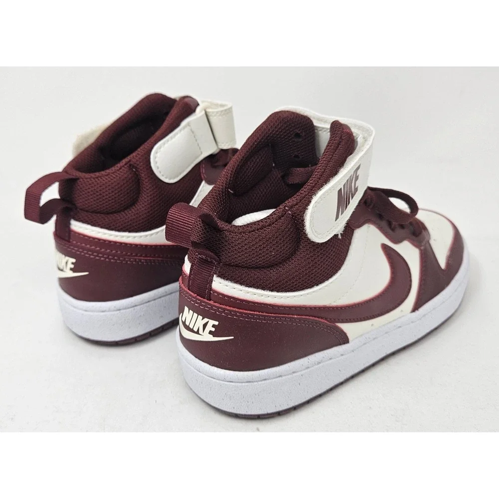 Nike Court Borough Mid 2 Boy's Sneakers Pearl White/Team Red Size 4.5 Y NEW!